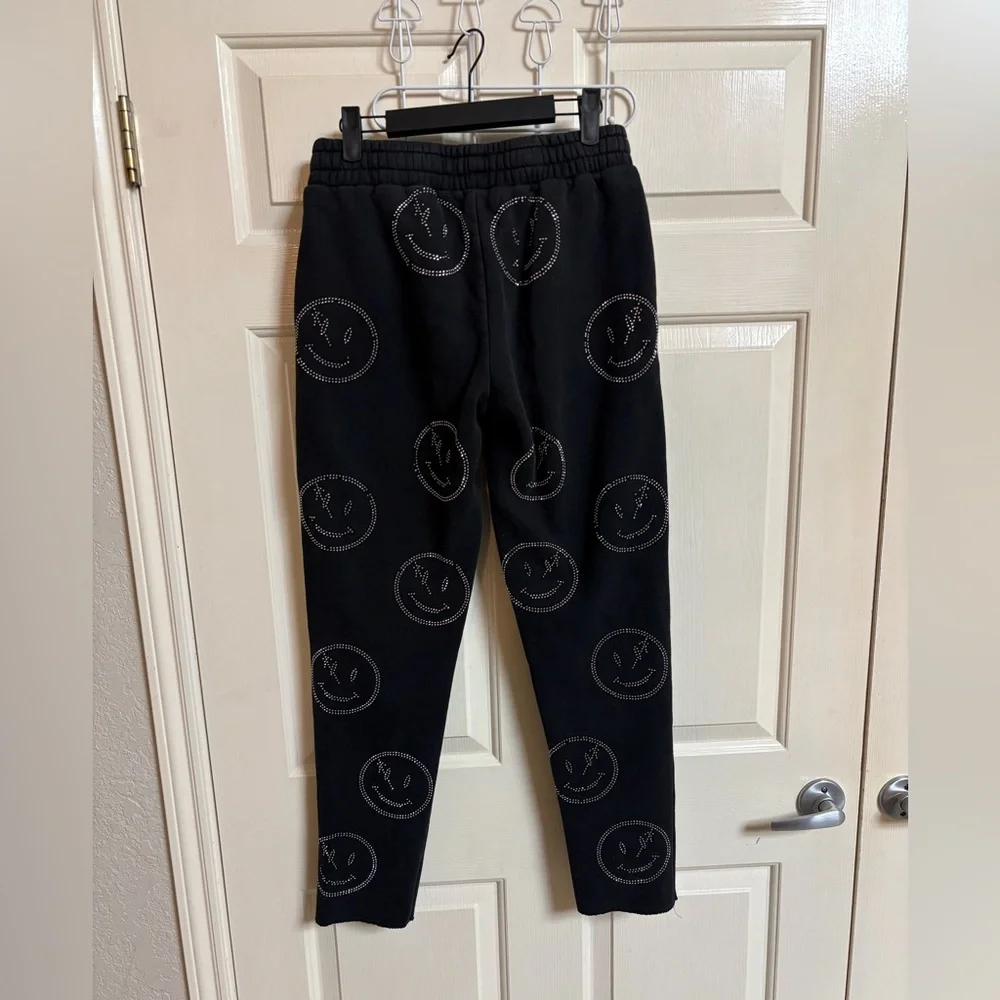 RetroVert All Over Rhinestone Smiley Sweatpants - Picture 3 of 5